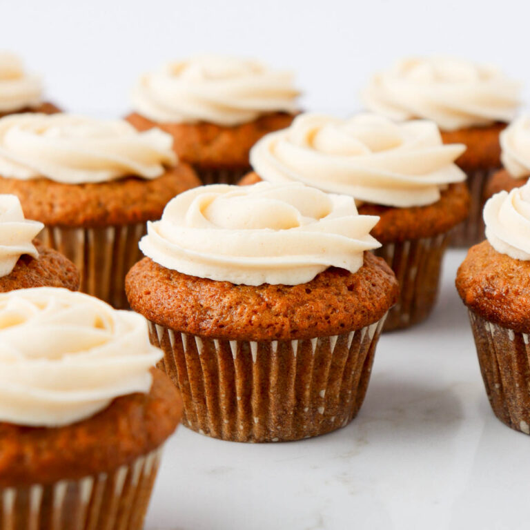 Carrot Cake Cupcakes with Brown Butter Frosting - Knead Some Sweets