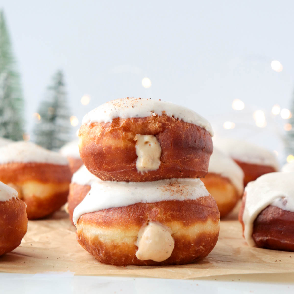 Stacked doughnuts.