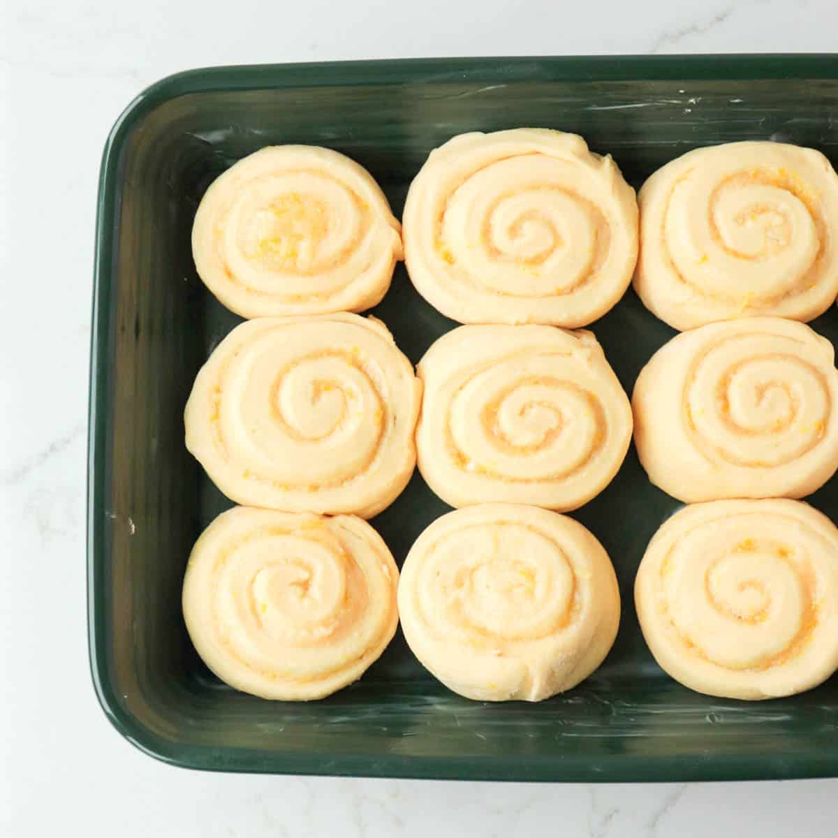 Risen rolls before baking.