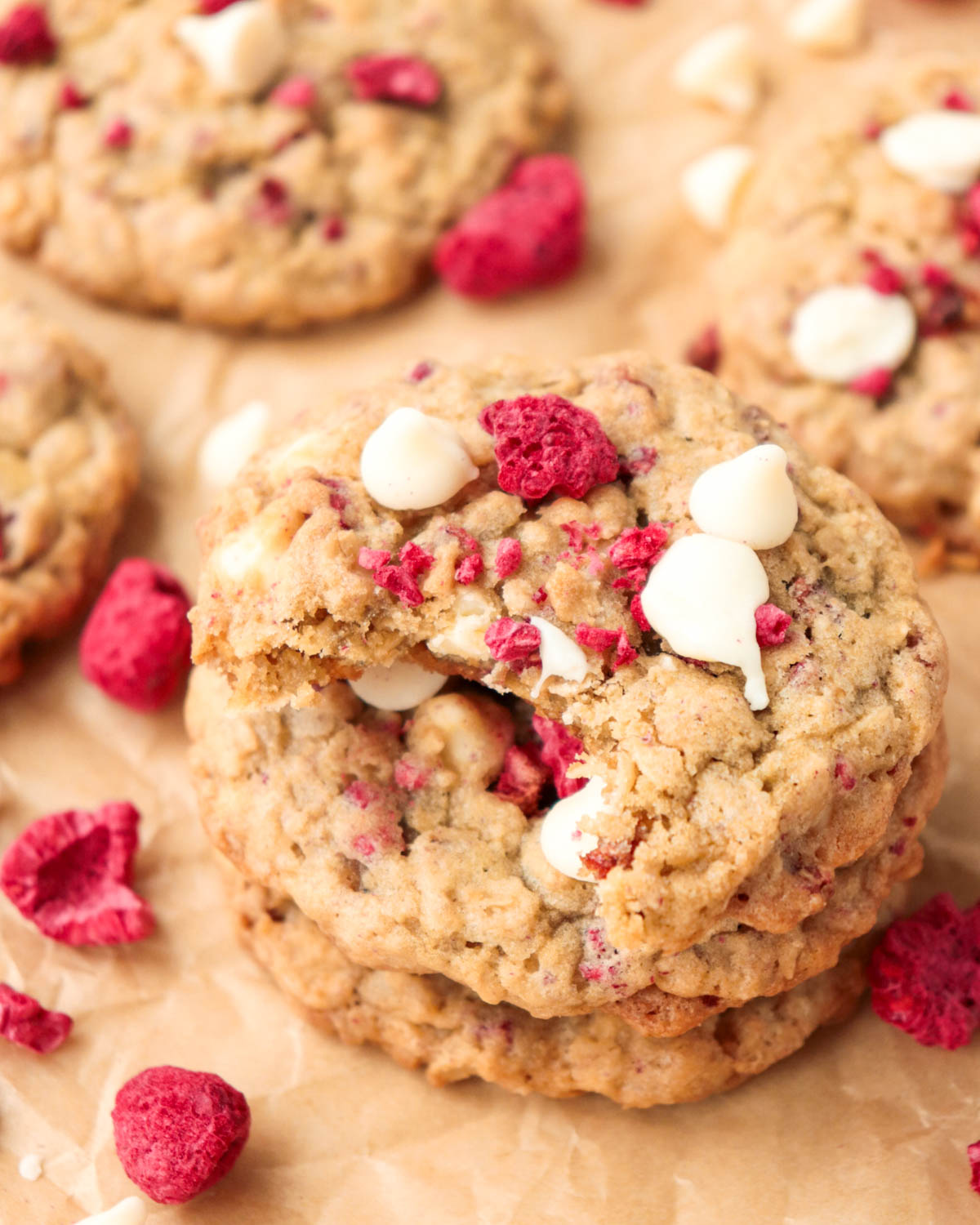 Cookie with bite taken out of it.
