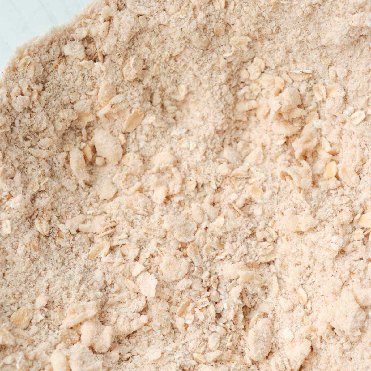 Butter cut into dry ingredients.