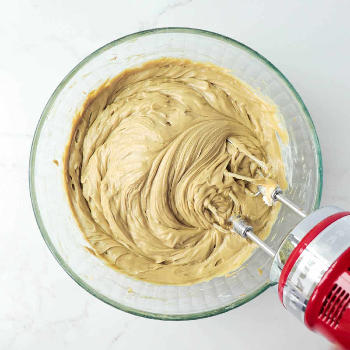Pistachio cheesecake mixture.