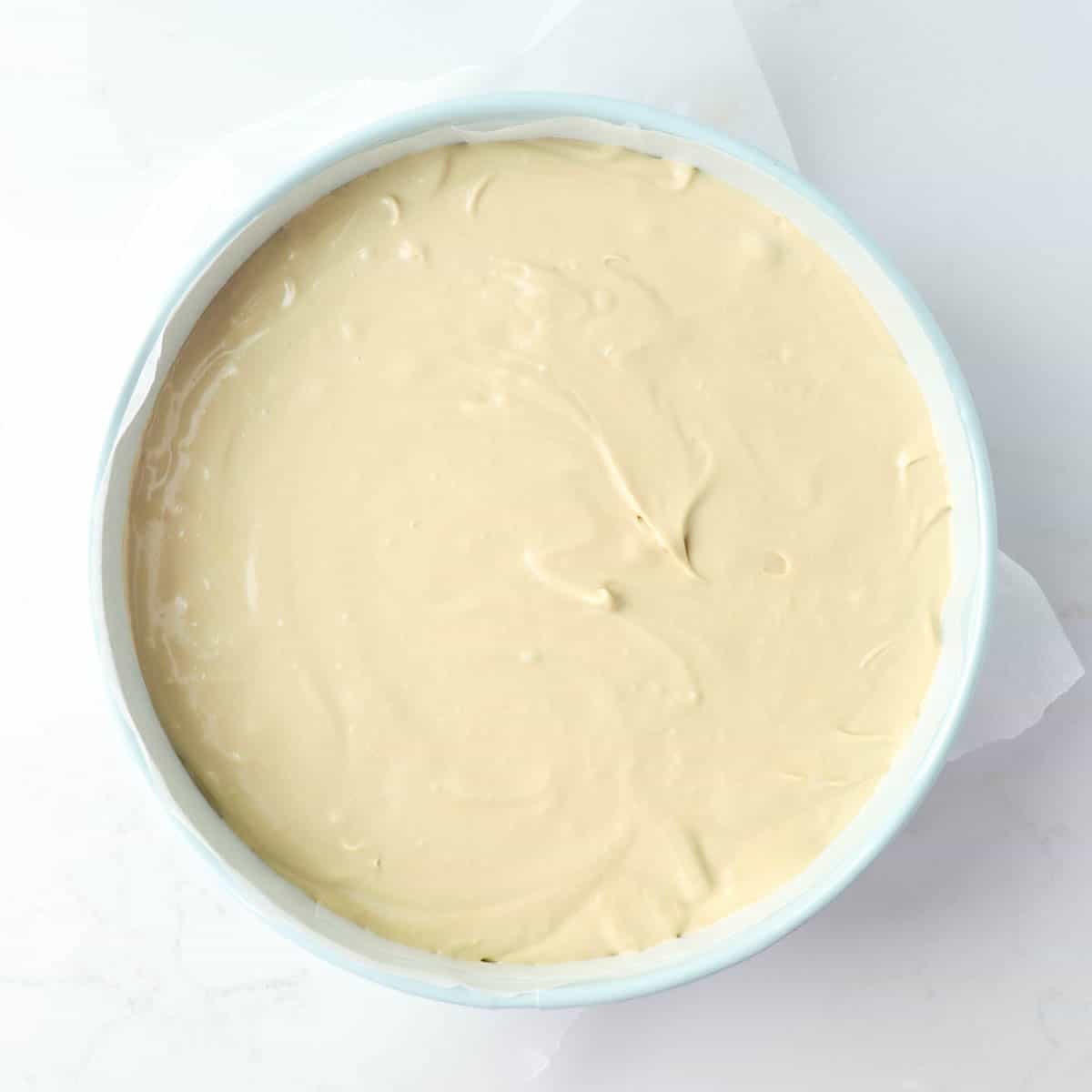 Cheesecake in springform pan.