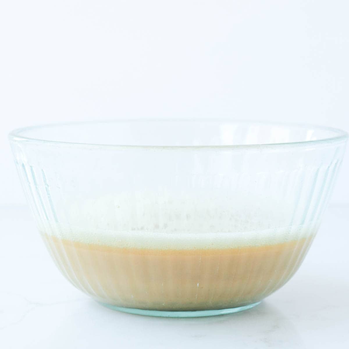 White chocolate and heavy cream melted together.
