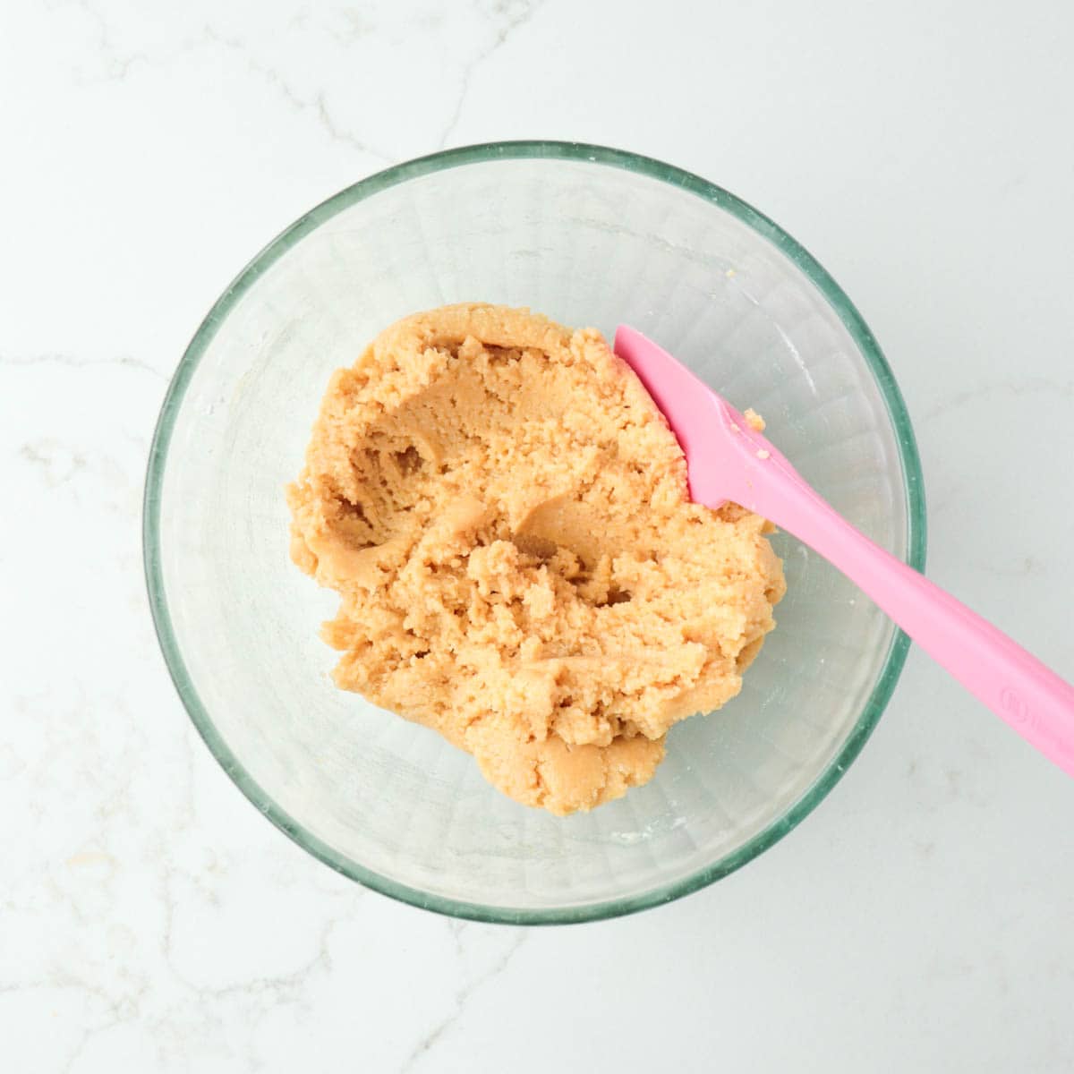 Almond filling in a glass bowl.